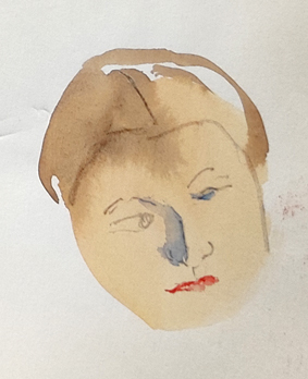Woman with red lips